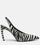 The Attico Viper zebra-print calf hair pumps