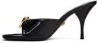 Versace Black Opera Bow Patent Mule Heeled Sandals