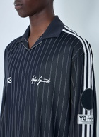 Y-3 Pinstripe Long Sleeve Polo Shirt