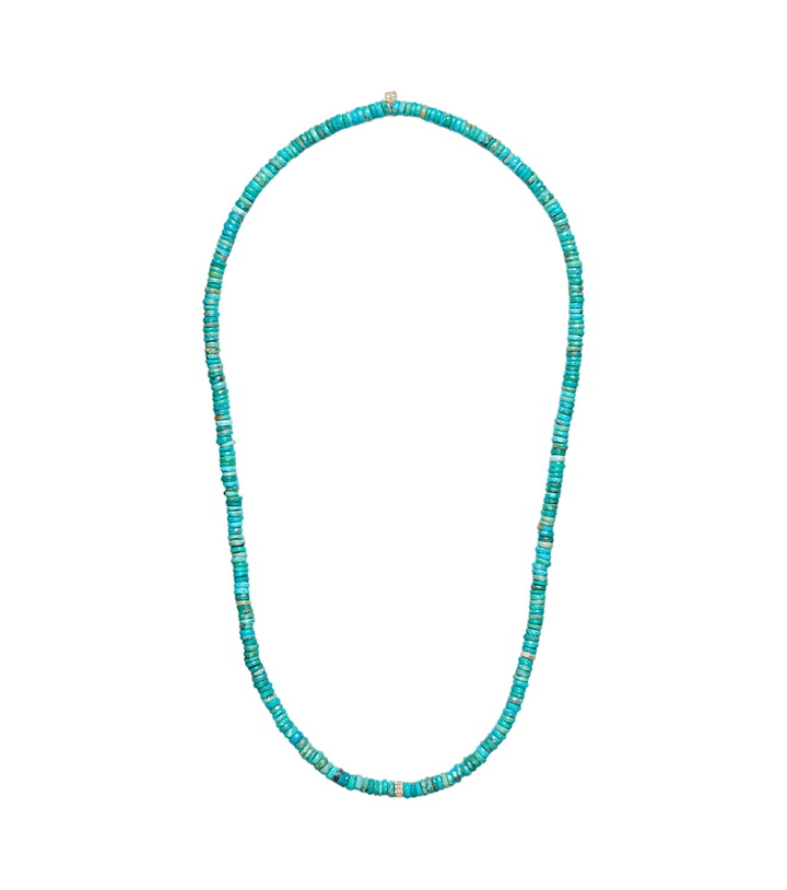 Photo: Sydney Evan 14kt gold beaded necklace with turquoise and diamonds