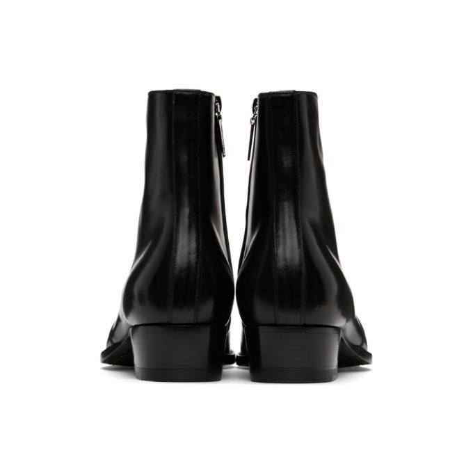 Saint Laurent Black Wyatt Zip Boots Saint Laurent