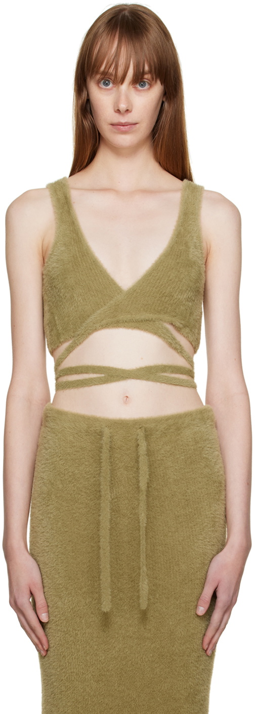 Ester Manas Green Fluffy Tank Top
