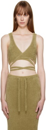 Ester Manas Green Fluffy Tank Top