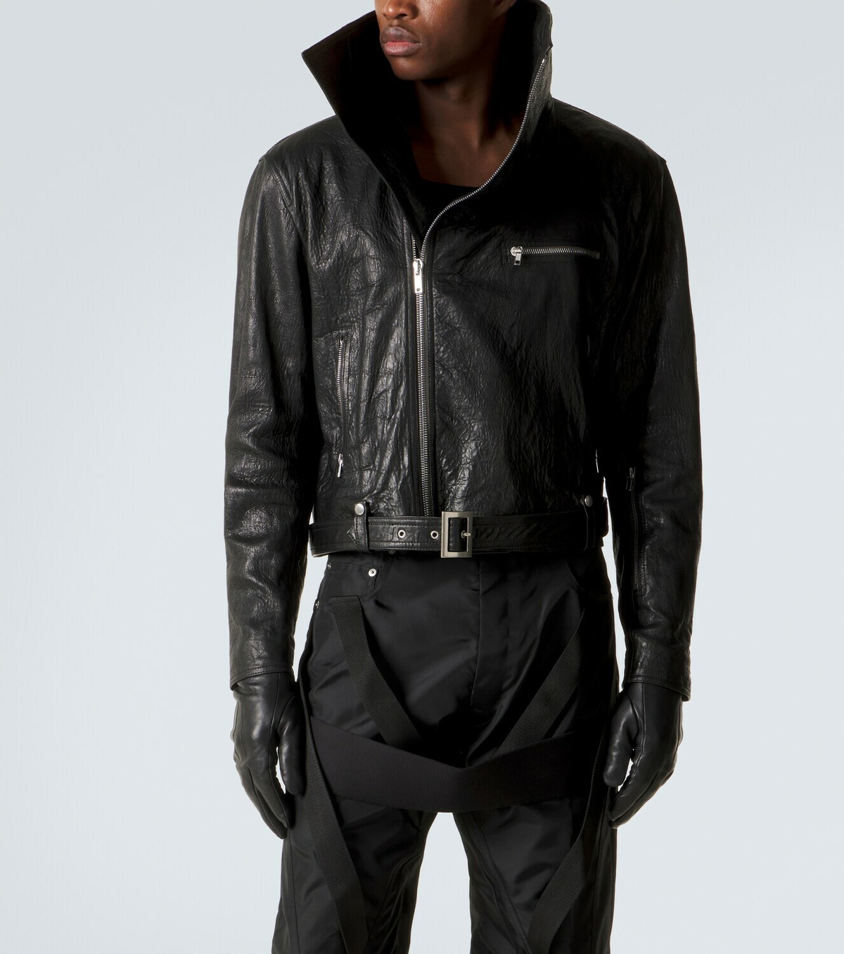 Rick Owens Dracubiker belted leather jacket