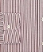 Brooks Brothers Men's Stretch Milano Slim-Fit Dress Shirt, Non-Iron Poplin Button-Down Collar Fine Stripe | Red