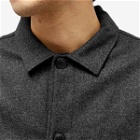 Sunspel Men's Wool Twill Overshirt in Charcoal Melange