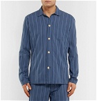 Oliver Spencer Loungewear - Medway Striped Organic Cotton Pyjama Shirt - Blue