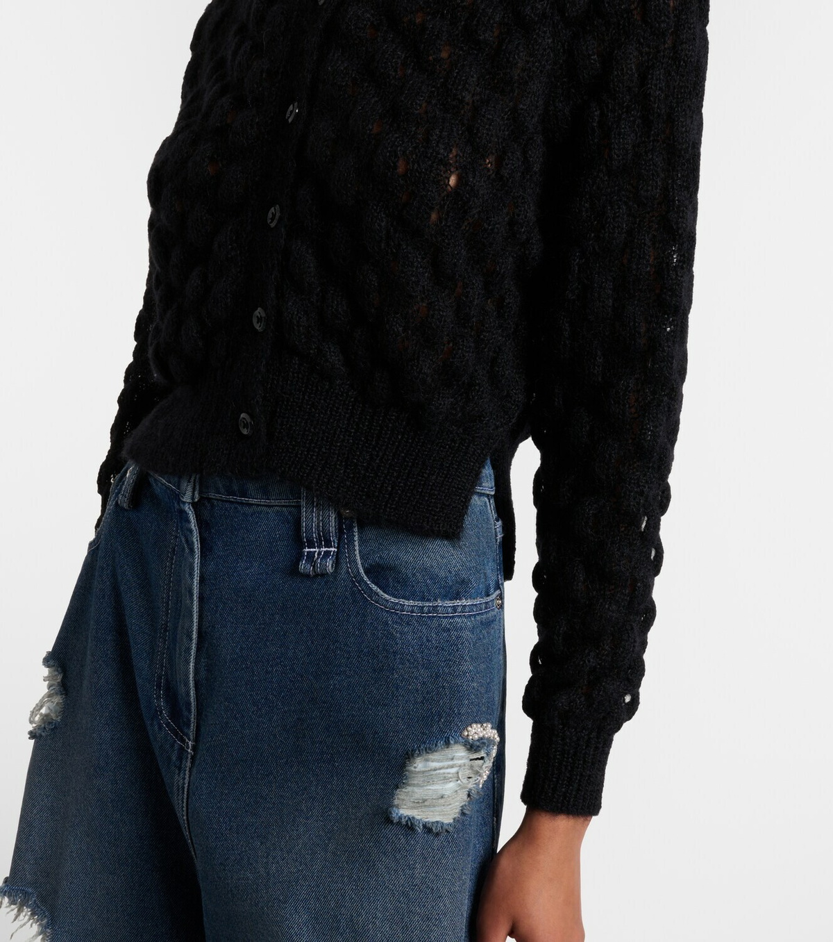 Simone Rocha Embellished mohair-blend cardigan