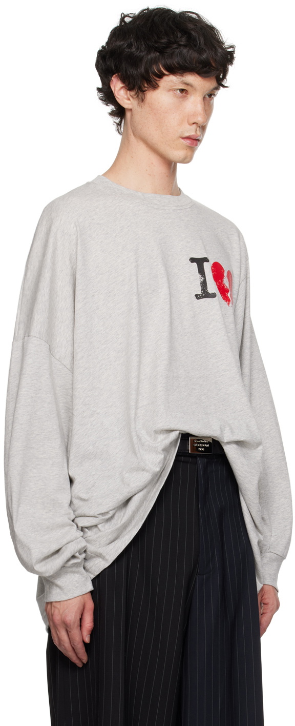 Magliano Gray 'I Suffer' Long Sleeve T-Shirt