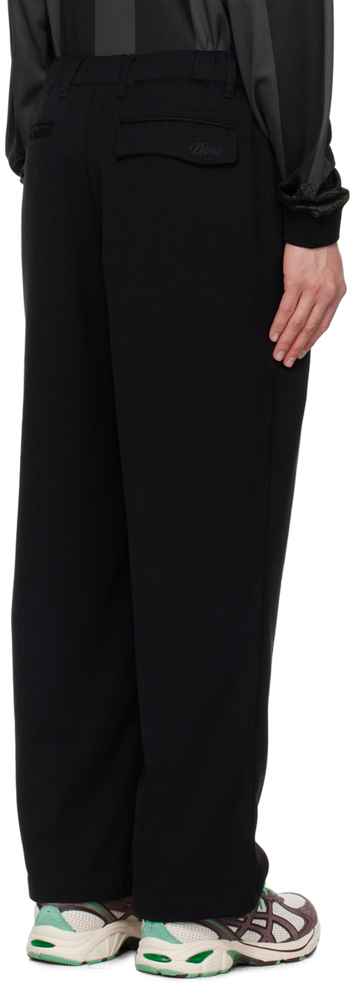Women's Black Pleated Trousers with Attached Belt