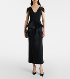 Maticevski Barrier off-shoulder satin midi dress