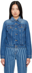 Jean Paul Gaultier Blue Printed Denim Jacket