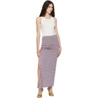 Rabanne Purple Striped Viscose Jersey Piercing Maxi Skirt