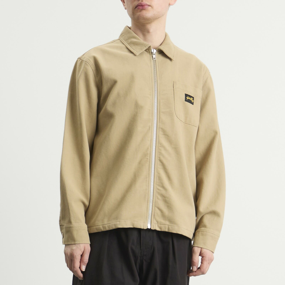 Stan Ray Men's Cord Zip Shirt in Eucalyptus Bedford Cord
