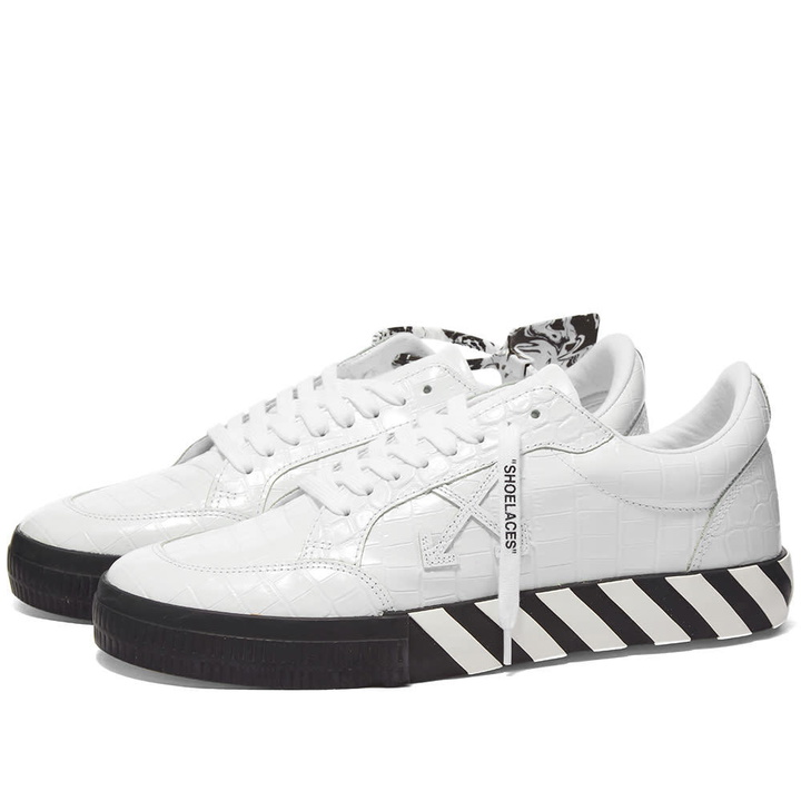 Photo: Off-White Low Vulcanized Croco Leather Sneaker