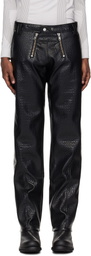 GmbH Black Talj Faux-Leather Trousers