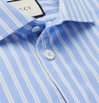 Gucci - Oversized Striped Cotton-Poplin Half-Placket Shirt - Men - Light blue