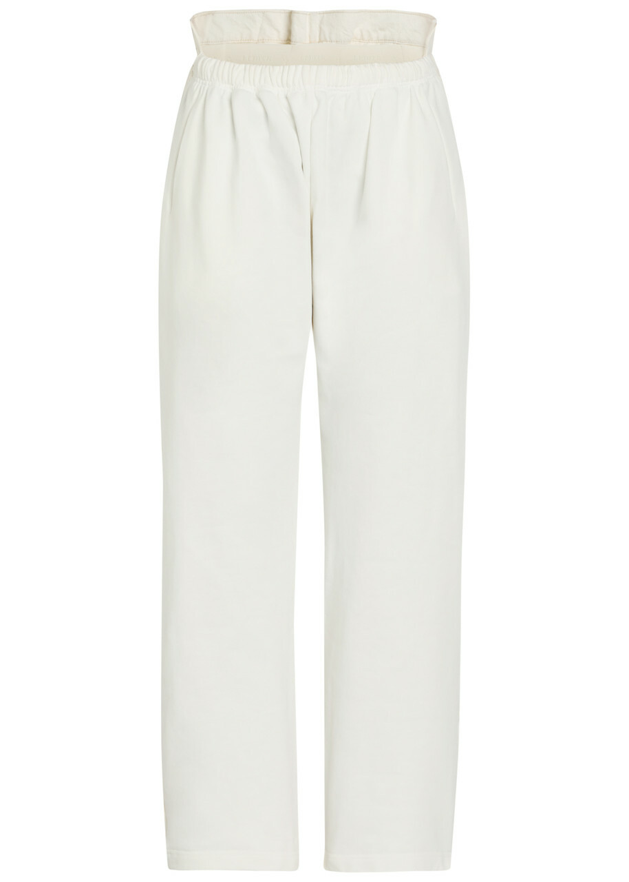Bettter Contrasting Denim and Cotton Straight-leg Trousers White