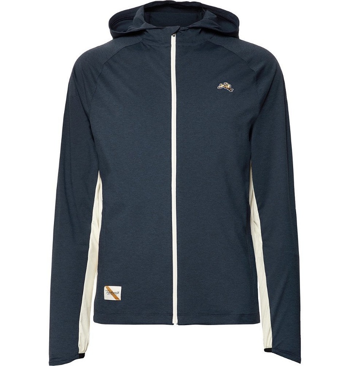 Photo: Tracksmith - Session Mesh-Panelled Stretch-Jersey Hooded Jacket - Navy