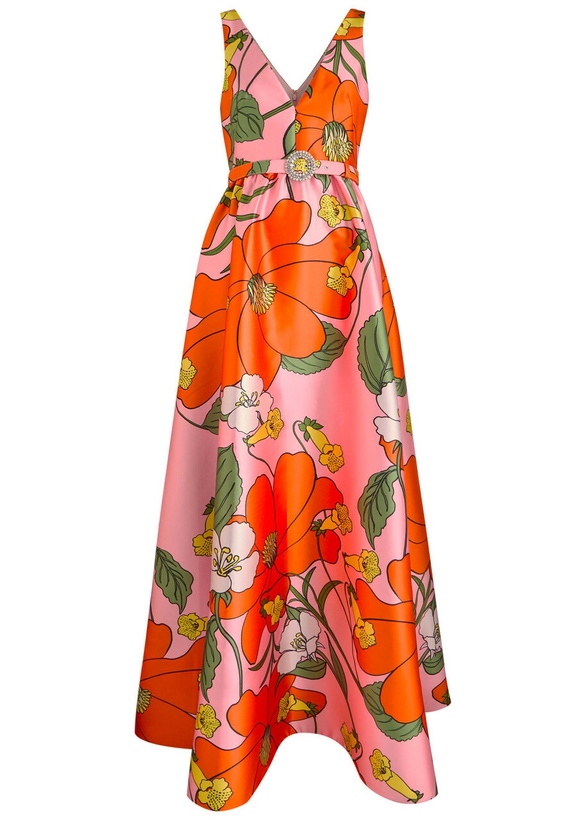 Photo: Borgo DE Nor Isabella Floral-print Satin Maxi Dress Multicoloured