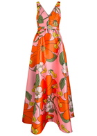 Borgo DE Nor Isabella Floral-print Satin Maxi Dress Multicoloured