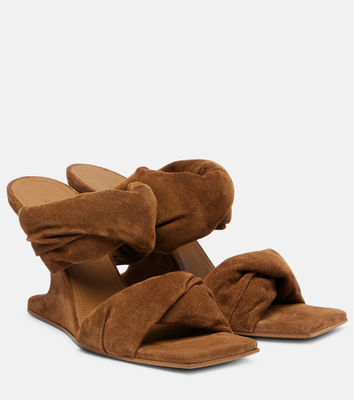 Rick Owens Twisted Cantilever 80 suede mules