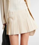 The Frankie Shop Blake pleated pinstripe twill miniskirt