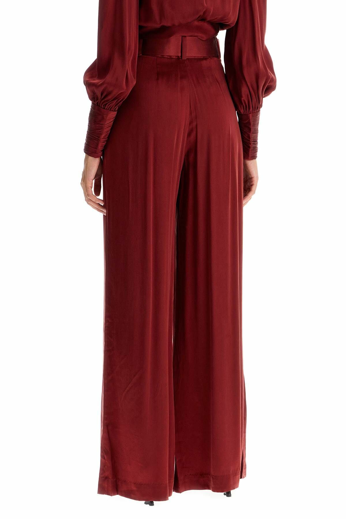 ZIMMERMANN silk satin palazzo pants in nine Red Zimmermann