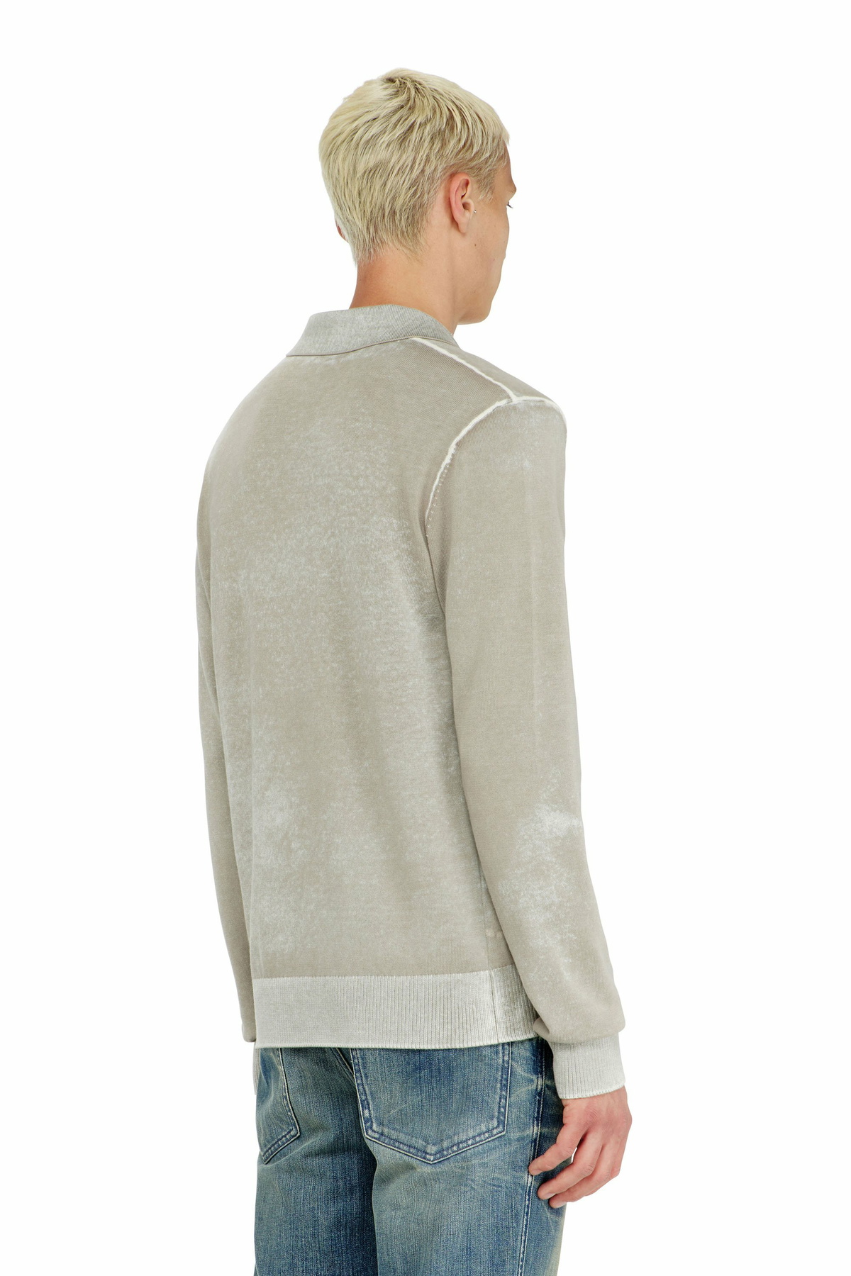 Diesel Polo jumper with faded reverse print - Knitwear - Man -