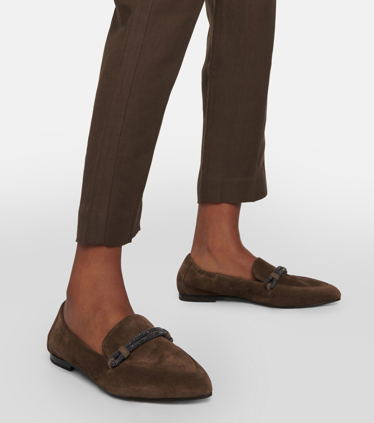Brunello Cucinelli Embellished suede loafers Brunello Cucinelli