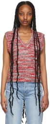 Re/Done Red & Grey 60s Sweater Vest