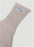 Logo Patch Knit Gloves in Pink