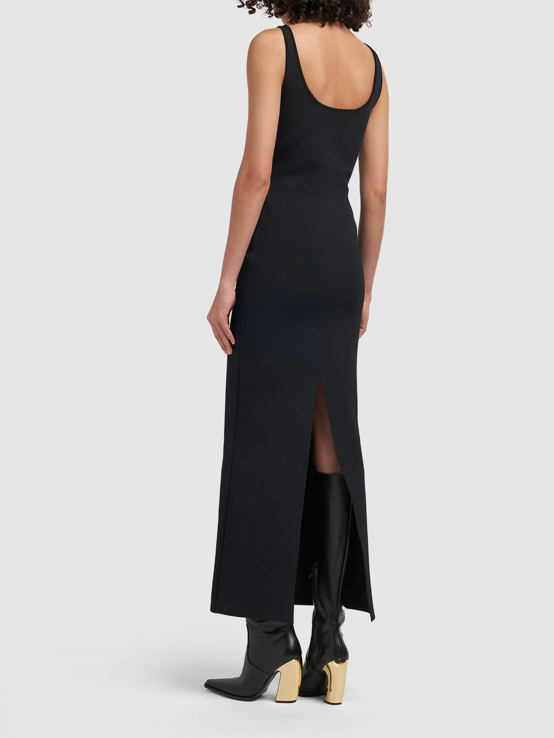 BOTTEGA VENETA - Compact Viscose Blend Long Dress Bottega Veneta