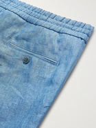 BRIONI - Sydney Slub Linen Drawstring Bermuda Shorts - Blue