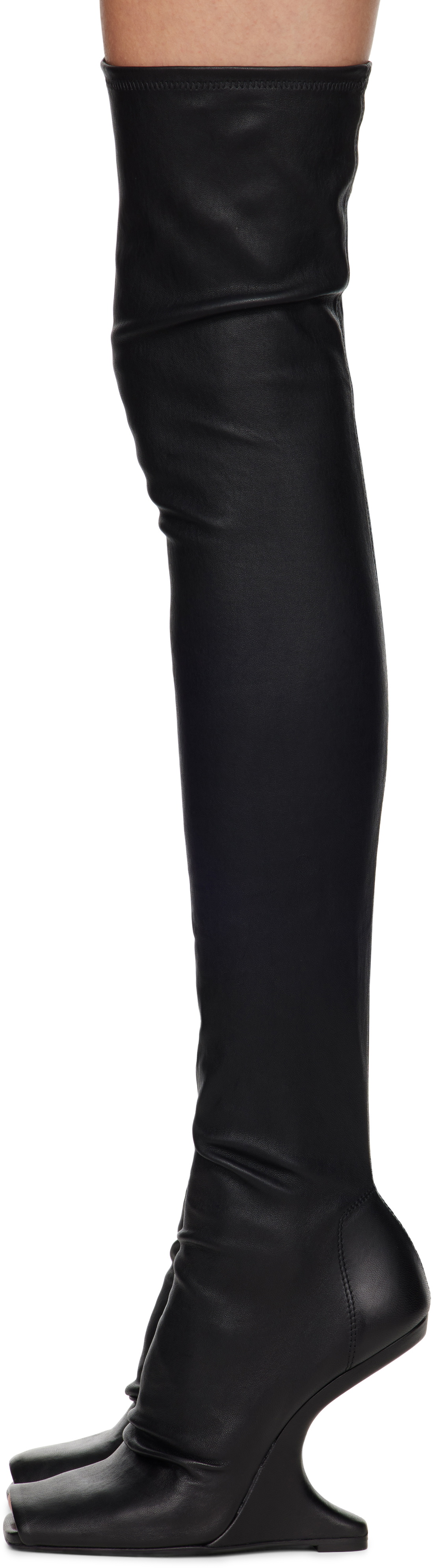 Rick Owens Lilies Black Porterville Cantilever 11 Tall Boots