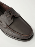 MORJAS - Full-Grain Leather Boat Shoes - Brown