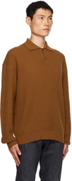 ZEGNA x The Elder Statesman Brown Dropped Shoulders Polo