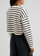 Loewe Anagram Striped Wool-blend Jumper Navy