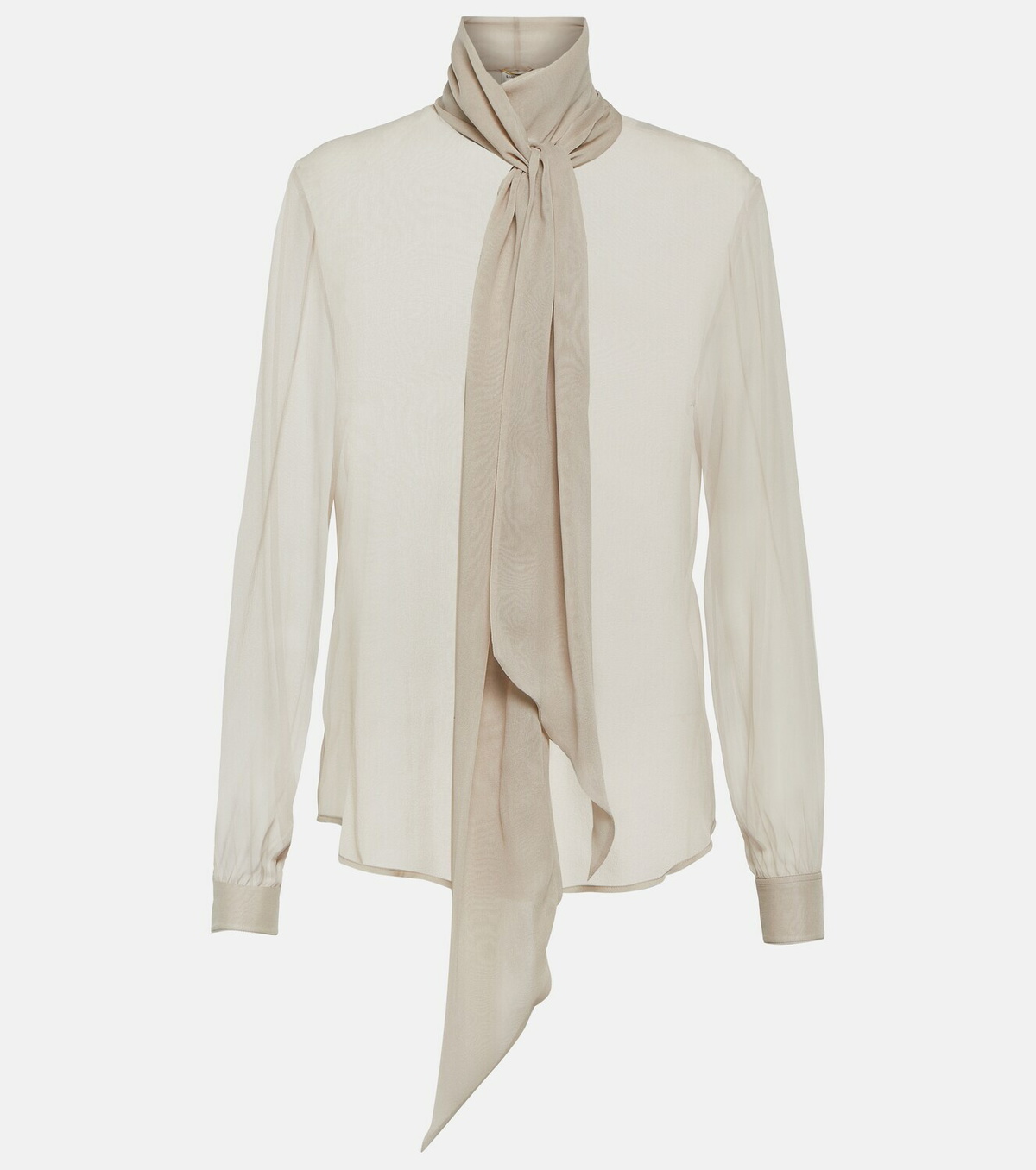 Saint Laurent Saint Laurent Black lavallière dress in silk main image 1