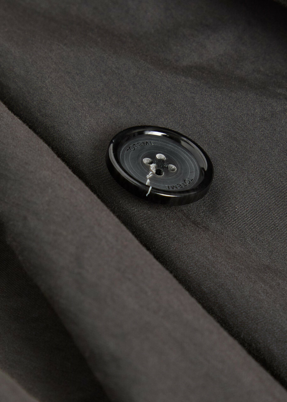 Toteme Double-breasted Belted Cotton-blend Poplin Trench Coat Black