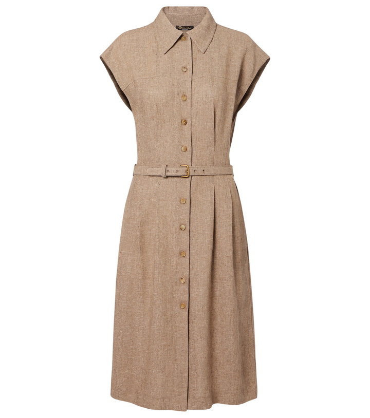 Photo: Loro Piana Maise belted linen crêpe shirt dress