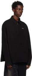 We11done Black Half-Zip Shirt