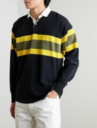 Polo Ralph Lauren - Poplin-Trimmed Striped Cotton Rugby Shirt - Black