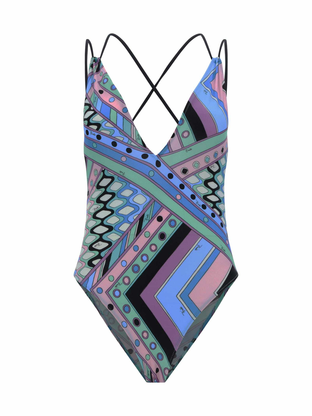 PUCCI Shiny Lycra One Piece Swimsuit Emilio Pucci