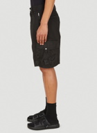 Cargo Compass Patch Shorts in Black