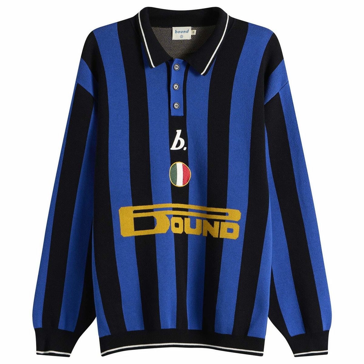 Bound Men's Zanetti Knit Football Shirt in Blue Stripe
