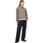 Maison Margiela Gray Fused Knit Wool Crewneck Sweater