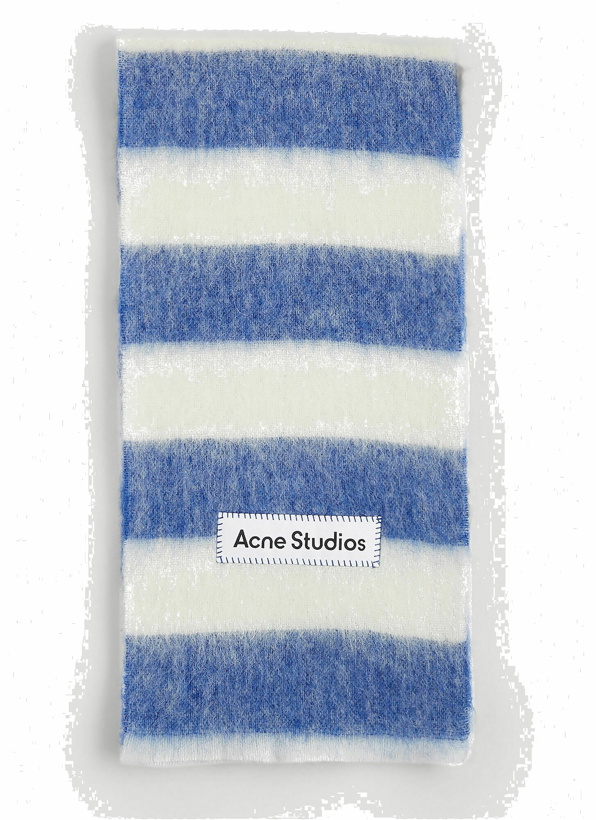 Photo: Acne Studios - Striped Knit Scarf in Blue