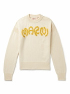 Marni - Logo-Intarsia Virgin Wool Sweater - White