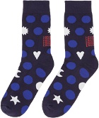 Charles Jeffrey Loverboy Two-Pack Navy Polka Dot Socks